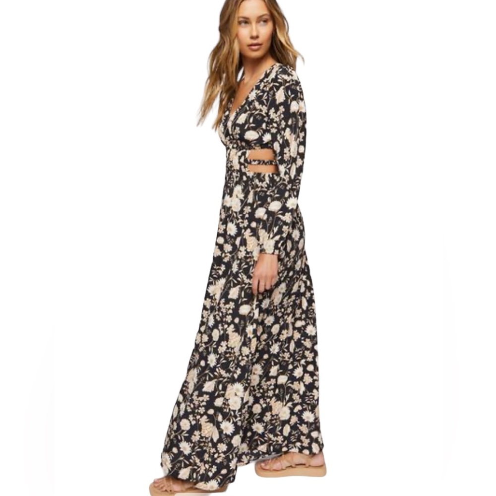 Floral Cutout Maxi Dress